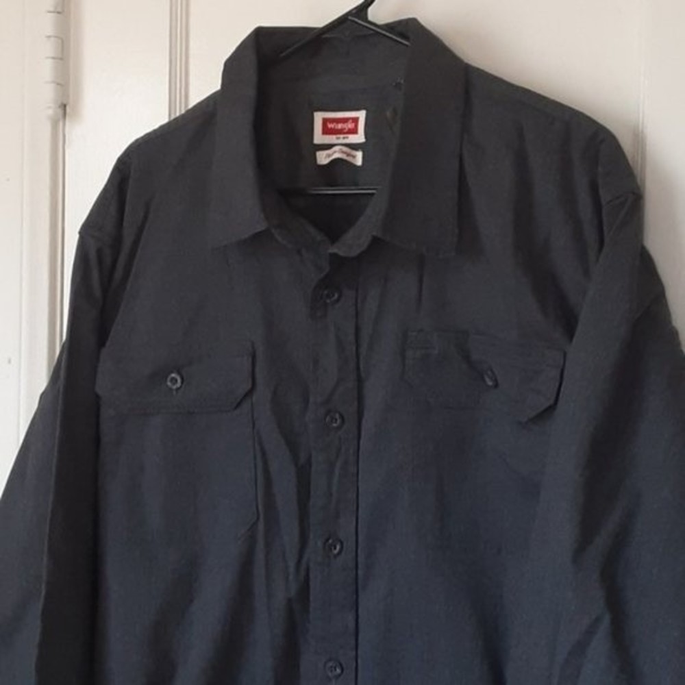 Wrangler Shirt Men's Button Up Gray 2XL